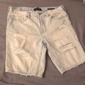 men’s pacsun light blue jean shorts